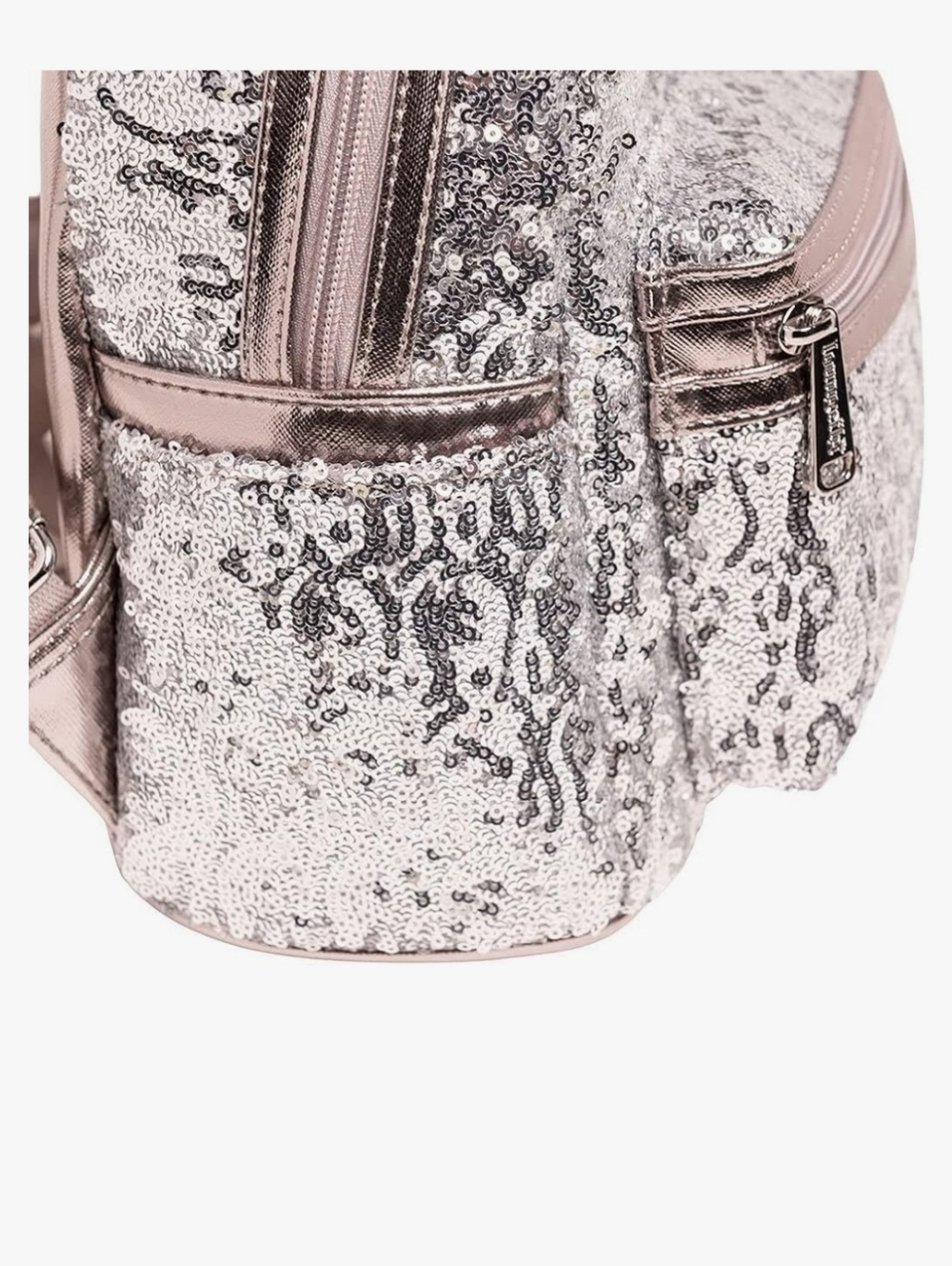 Loungefly Disney Minnie Mouse Silver Sequin Mini Backpack - Picture 3 of 10